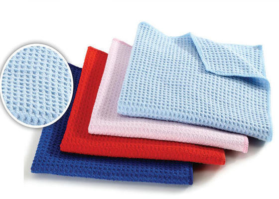 Microfiber Waffle Cloth with Colors for Kitchen Bathroom Cleaning
