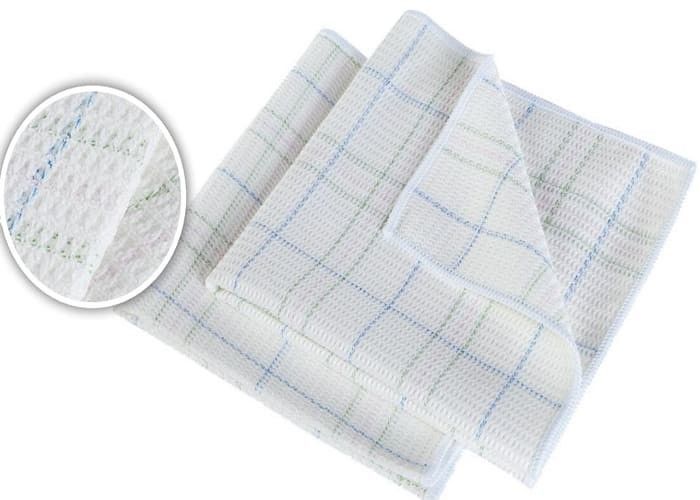 Microfiber Waffle Cloth White Color Dope-dyed for Kitchen Cleaning